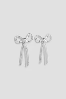 Ardene Bow Earrings in Silver | Stainless Steel