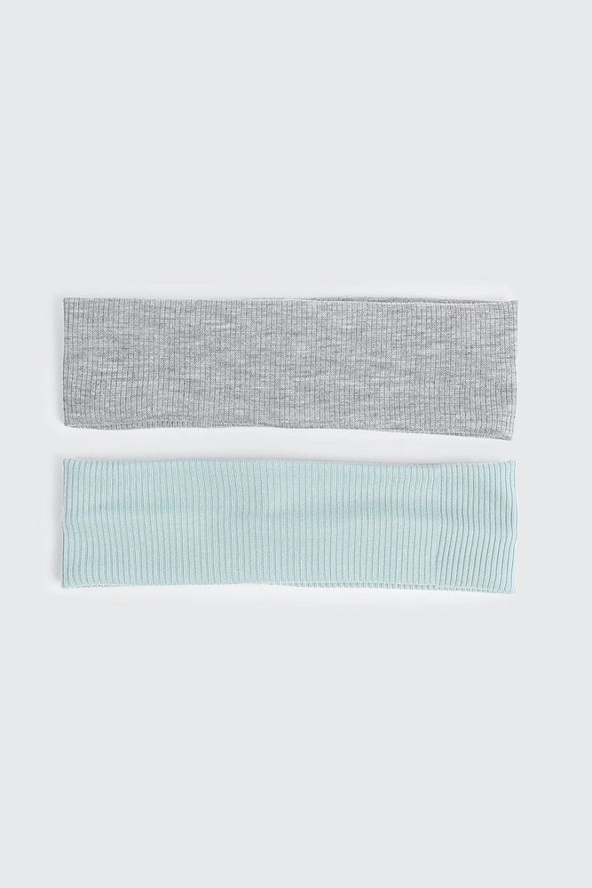 Ardene 2-Pack Ribbed Headbands in Light