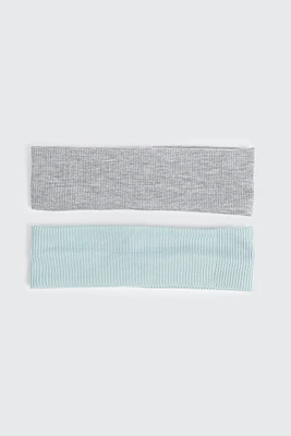 Ardene 2-Pack Ribbed Headbands in Light