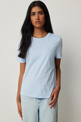 Ardene Basic Relaxed T-Shirt in Light | Size | Cotton/Elastane | Eco-Conscious