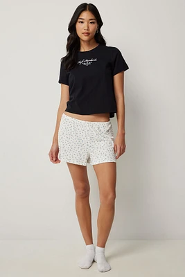 Ardene Rib Super Soft PJ Shorts in | Size | Polyester/Spandex | Eco-Conscious