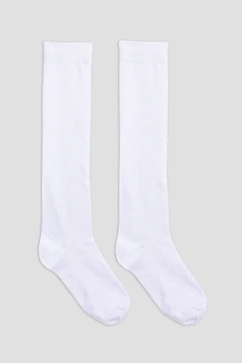 Ardene 2-Pack Knee High Socks in White | Polyester/Spandex