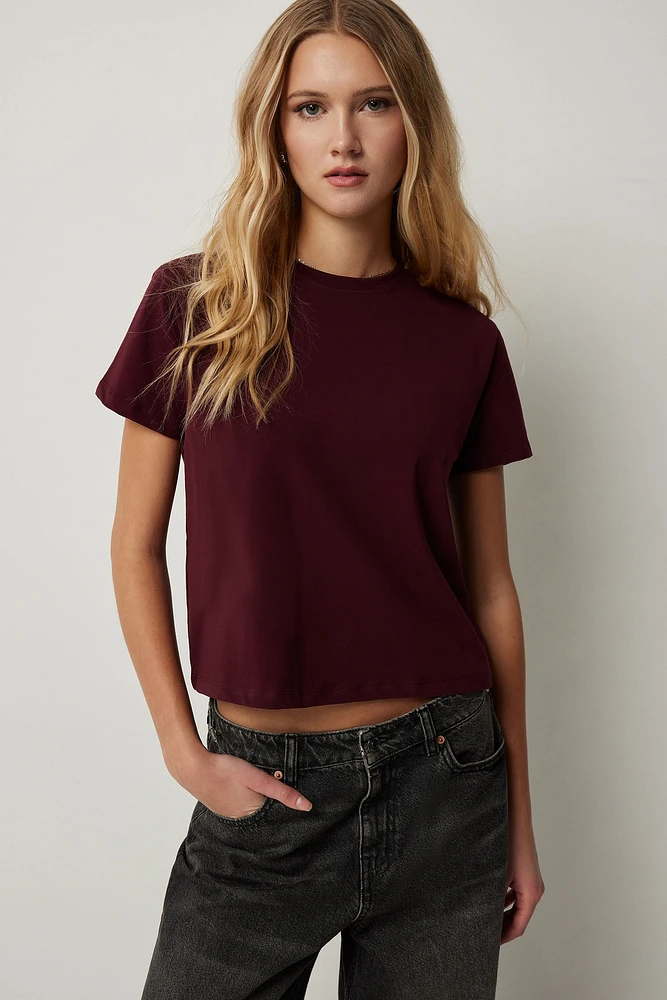 Ardene Basic Short T-Shirt in | Size | Cotton/Elastane | Eco-Conscious