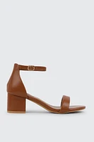 Ardene Faux Leather Bloc Heel Sandals in | Size | Eco-Conscious