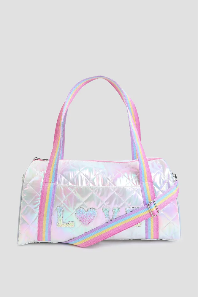 Ardene Iridescent Quilted Weekender Bag