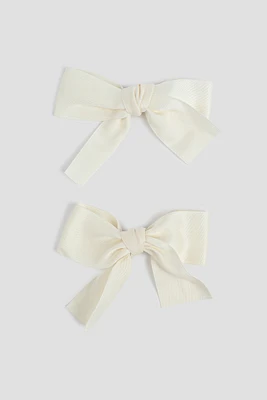 Ardene 2-Pack Hair Bow Clips in White