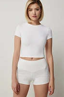 Ardene Fitted Crew Neck T-Shirt in | Size | Nylon/Spandex | Eco-Conscious