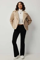 Ardene Faux Shearling Jacket in Beige | Size | Polyester