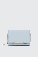 Ardene Small Folded Wallet in Light Blue | Faux Leather/Polyester