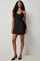 Ardene Black Open Back Slip Dress | Size | Polyester