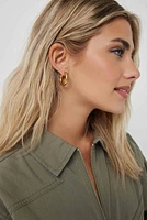 Ardene Stainless Steel Chunky Hoop Earrings in Gold