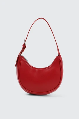 Ardene Crescent Shoulder Bag in Red | 100% Recycled Polyester | Eco-Conscious
