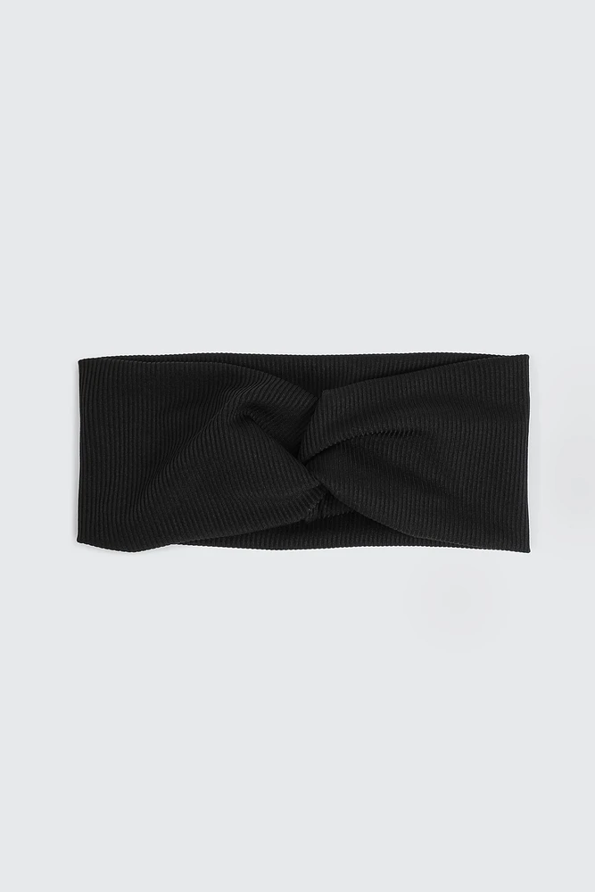 Ardene Twist Headband in Black | Polyester