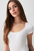 Ardene Basic Short Scoop Neck T-Shirt in | Size | Cotton/Elastane | Eco-Conscious