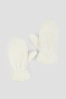 Ardene Teddy Mitaines in White | Polyester