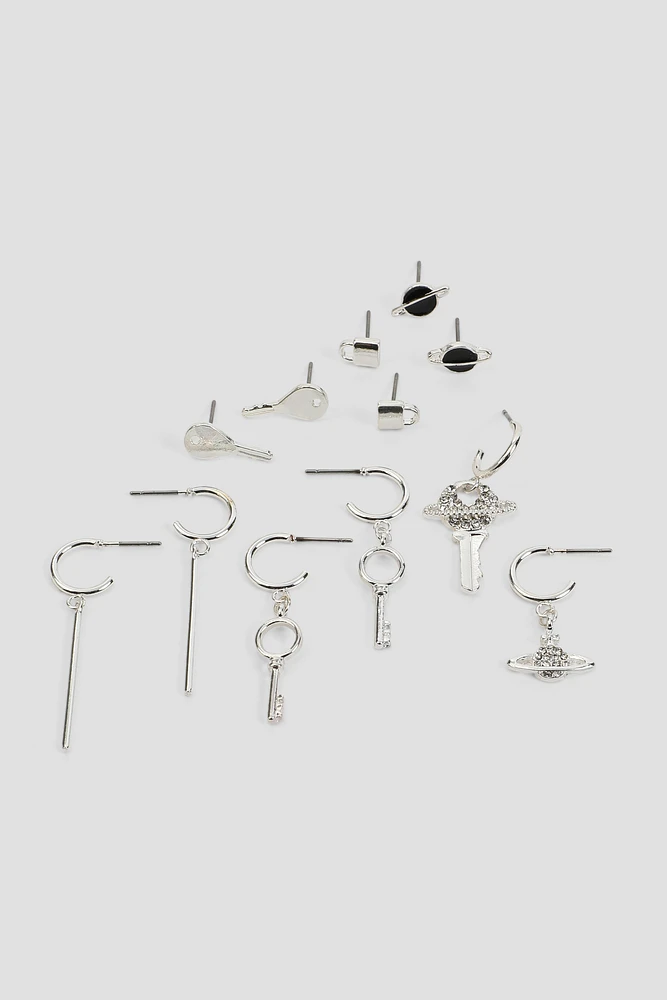 Ardene 6-Pack Assorted Hoop & Stud Earrings | Stainless Steel