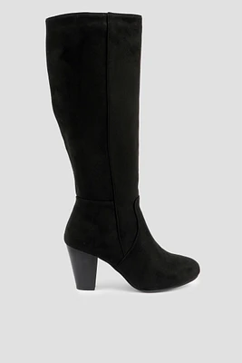 Ardene Knee-High Cone Heel Boots in | Size | Faux Suede | Eco-Conscious