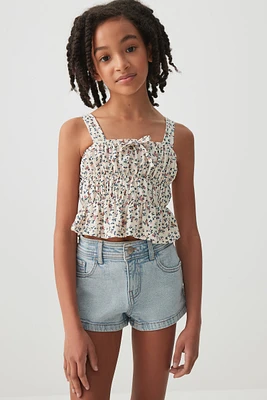 Ardene Kids Denim Shorts in Light Blue | Size | Spandex/Cotton
