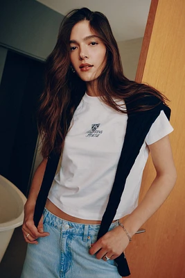 Ardene Crop Graphic T-Shirt in | Size | 100% Cotton