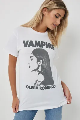 Ardene Olivia Rodrigo Vampire T-Shirt in White | Size | 100% Cotton