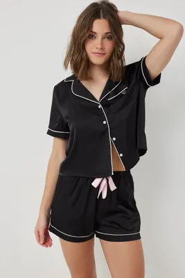 Ardene Satin PJ Set in | Size | 100% Recycled Polyester | Eco-Conscious