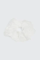 Ardene Heart Eyelet Scrunchie in White
