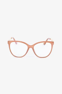 Ardene Beige Cat Eye Glasses with Clear Lenses