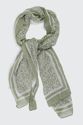 Ardene Floral Lightweight Scarf in Sage | 100% Viscose