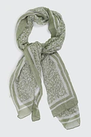 Ardene Floral Lightweight Scarf in Sage | 100% Viscose
