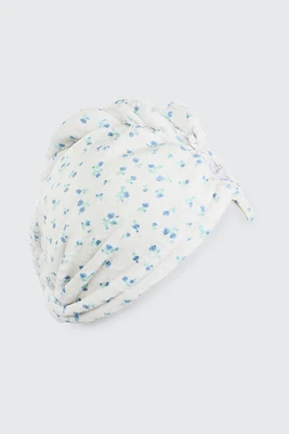 Ardene Floral Hair Towel in White