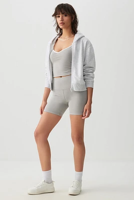 Ardene 5" Biker Shorts in Saltstone Grey | Size | Polyester/Elastane