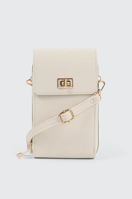 Ardene Faux Leather Phone Bag in Beige | 100% Recycled Polyester/Faux Leather | Eco-Conscious