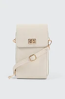 Ardene Faux Leather Phone Bag in Beige | 100% Recycled Polyester/Faux Leather | Eco-Conscious