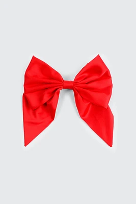 Ardene Large Satin Bow Barrette in Red