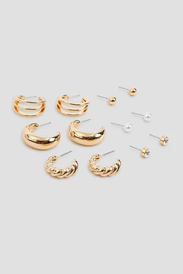 Ardene 6-Pack Hoop & Stud Earrings in Gold | Stainless Steel