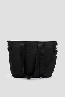 Ardene Nylon Tote Bag in Black | 100% Recycled Polyester | Eco-Conscious