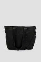 Ardene Nylon Tote Bag in Black | 100% Recycled Polyester | Eco-Conscious