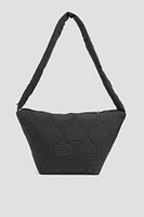 Ardene Quilted Sherpa Tote Bag in Black | Polyester