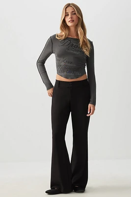 Ardene Flare Trousers in Black | Size | Polyester/Rayon/Spandex