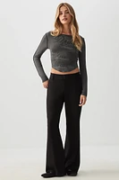 Ardene Flare Trousers in Black | Size | Polyester/Rayon/Spandex