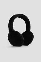 Ardene Faux Fur Earmuffs in Black | Polyester