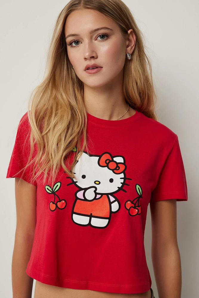 Ardene Cherry Hello Kitty Baby T-Shirt in Red | Size | 100% Cotton