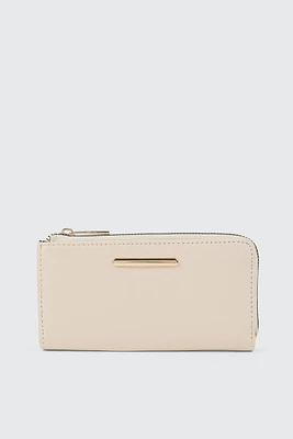 Ardene Faux Leather Cardholder in Beige | 100% Recycled Polyester/Faux Leather | Eco-Conscious