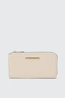 Ardene Faux Leather Cardholder in Beige | 100% Recycled Polyester/Faux Leather | Eco-Conscious