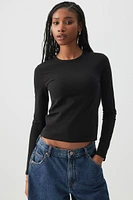 Ardene Basic Short Long Sleeve T-Shirt in | Size | Cotton/Elastane | Eco-Conscious