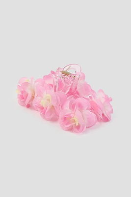 Ardene 3D Flower Hair Claw in Light Pink