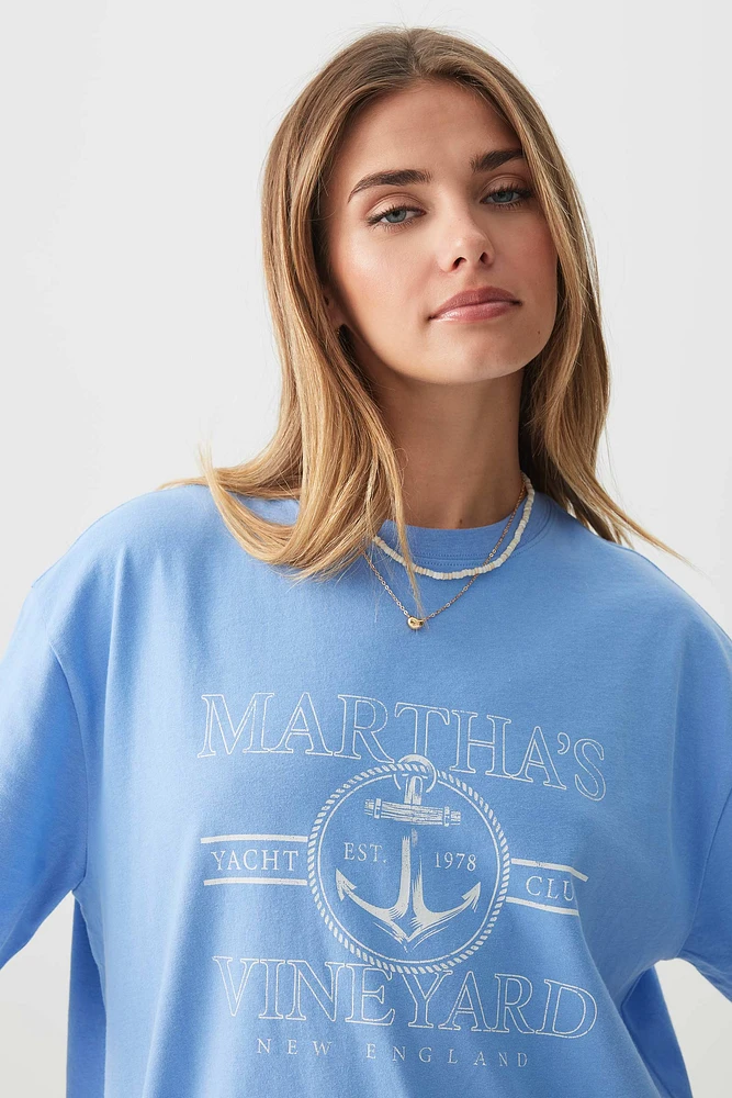 Ardene Oversized Graphic T-Shirt in | Size | 100% Cotton