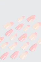 Ardene 20-Pack Heart Almond Shaped Fake Nails in Light Pink