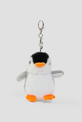 Ardene Kids Plush Penguin Keychain in Grey