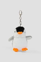 Ardene Kids Plush Penguin Keychain in Grey